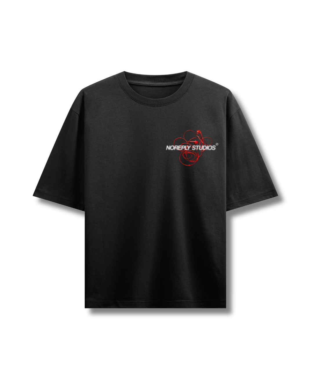 Earphones Tee Black