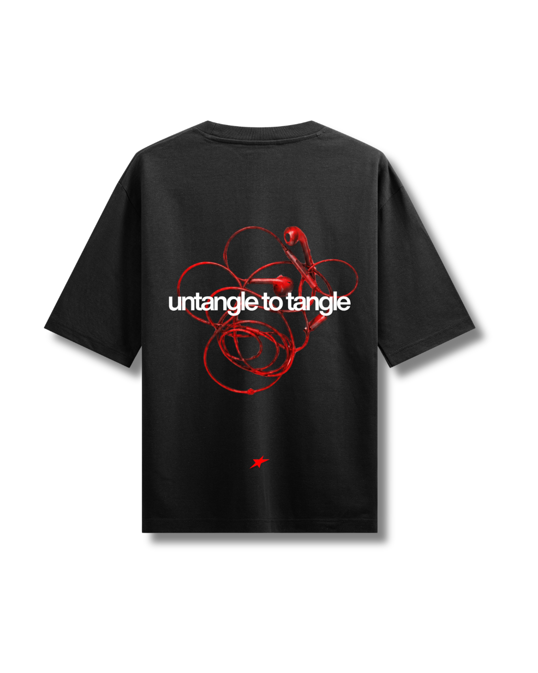 Earphones Tee Black