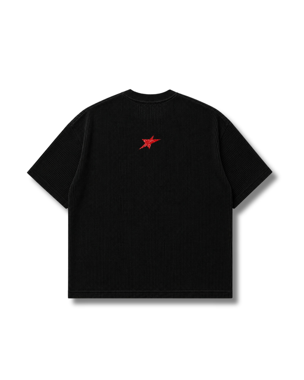 Black Boxy Waffle Knit