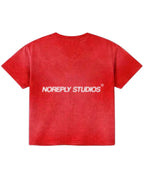 Red Spray Boxy Fit T-shirt Back Design