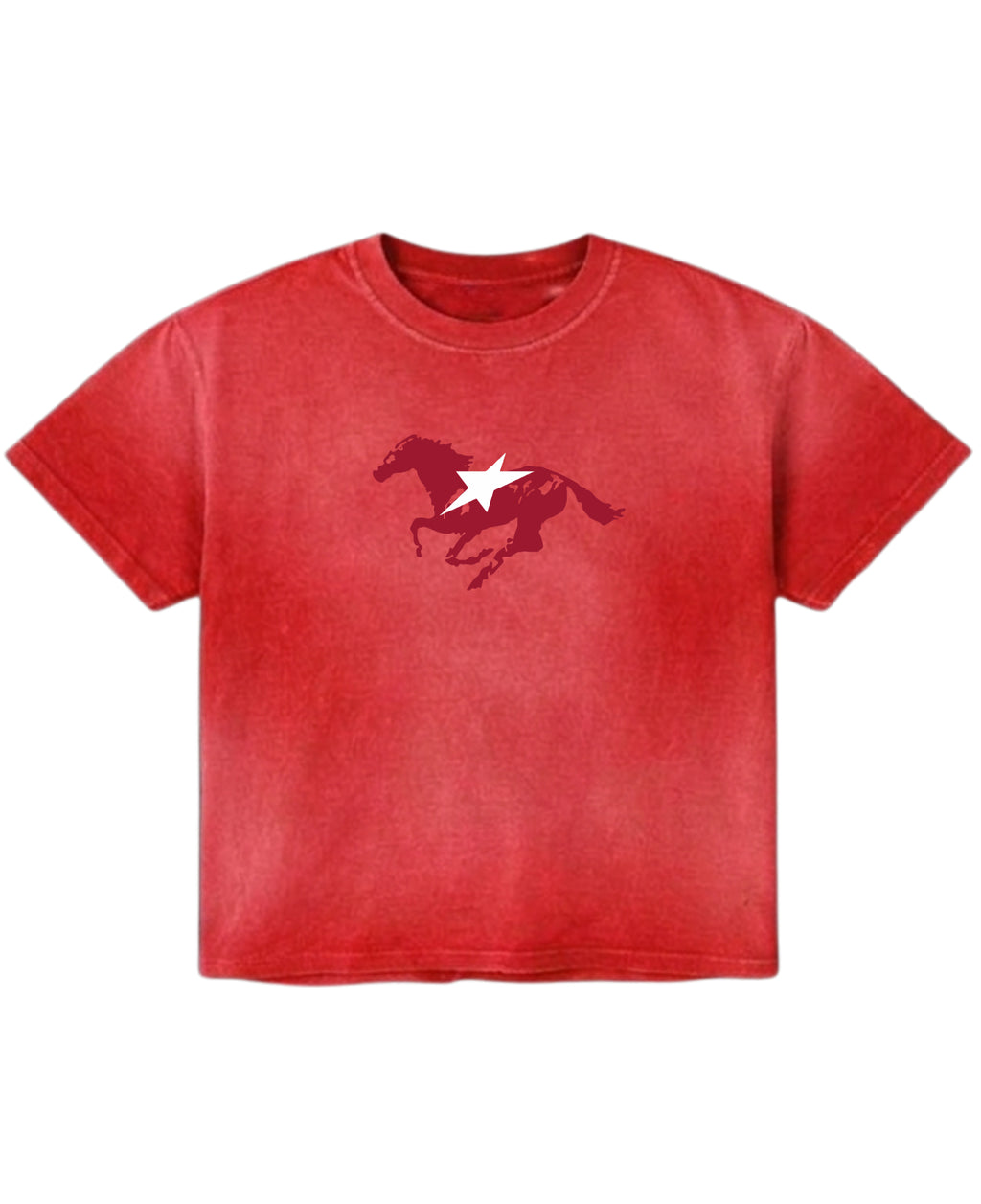 Red Spray Boxy Fit T-shirt Front Design