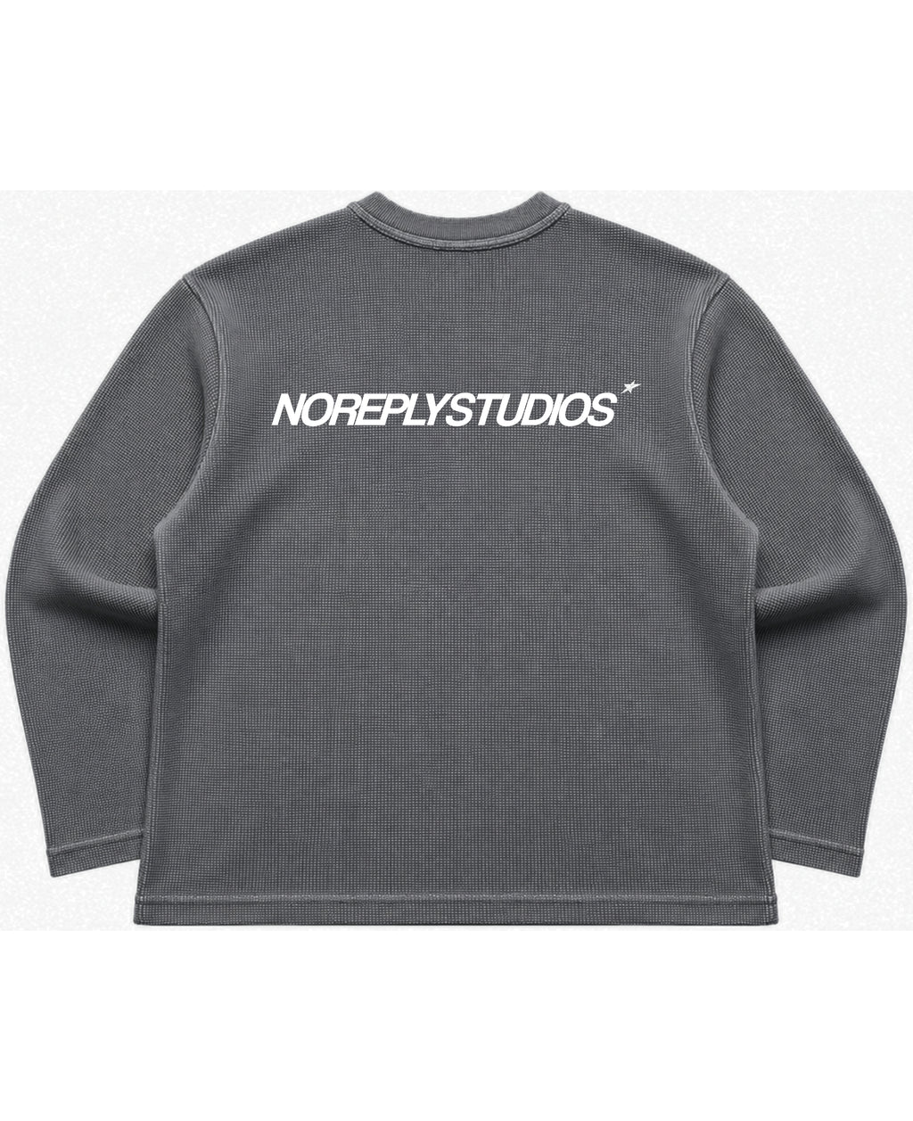 Acidwash waffle knit oversized full-sleeve Back Design