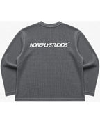 Acidwash waffle knit oversized full-sleeve Back Design