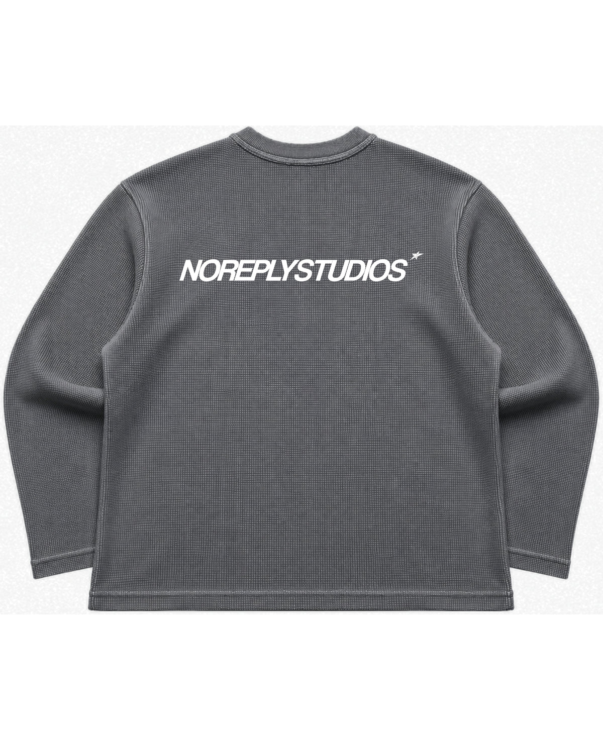 Acidwash waffle knit oversized full-sleeve Back Design