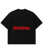 Black waffle boxy fit Front Design