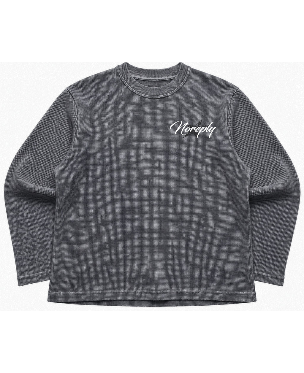 Acidwash waffle knit oversized full-sleeve Front Design