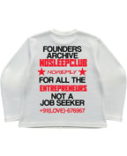 Off-white waffle knit oversized full-sleeve Back Design