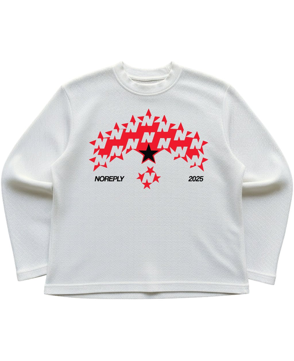 Off-white waffle knit oversized full-sleeve Front Design
