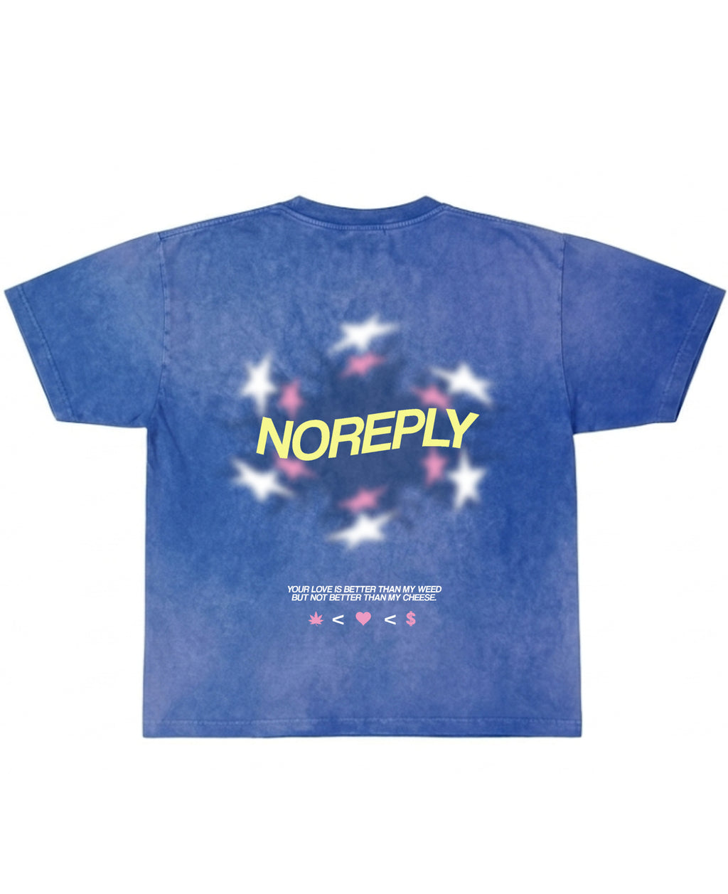Blue Spray Boxy Fit T-shirt Back Design