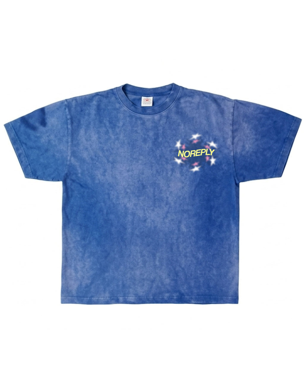 Blue Spray Boxy Fit T-shirt Front Design