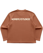 Brown waffle knit oversized full-sleeve Back Design