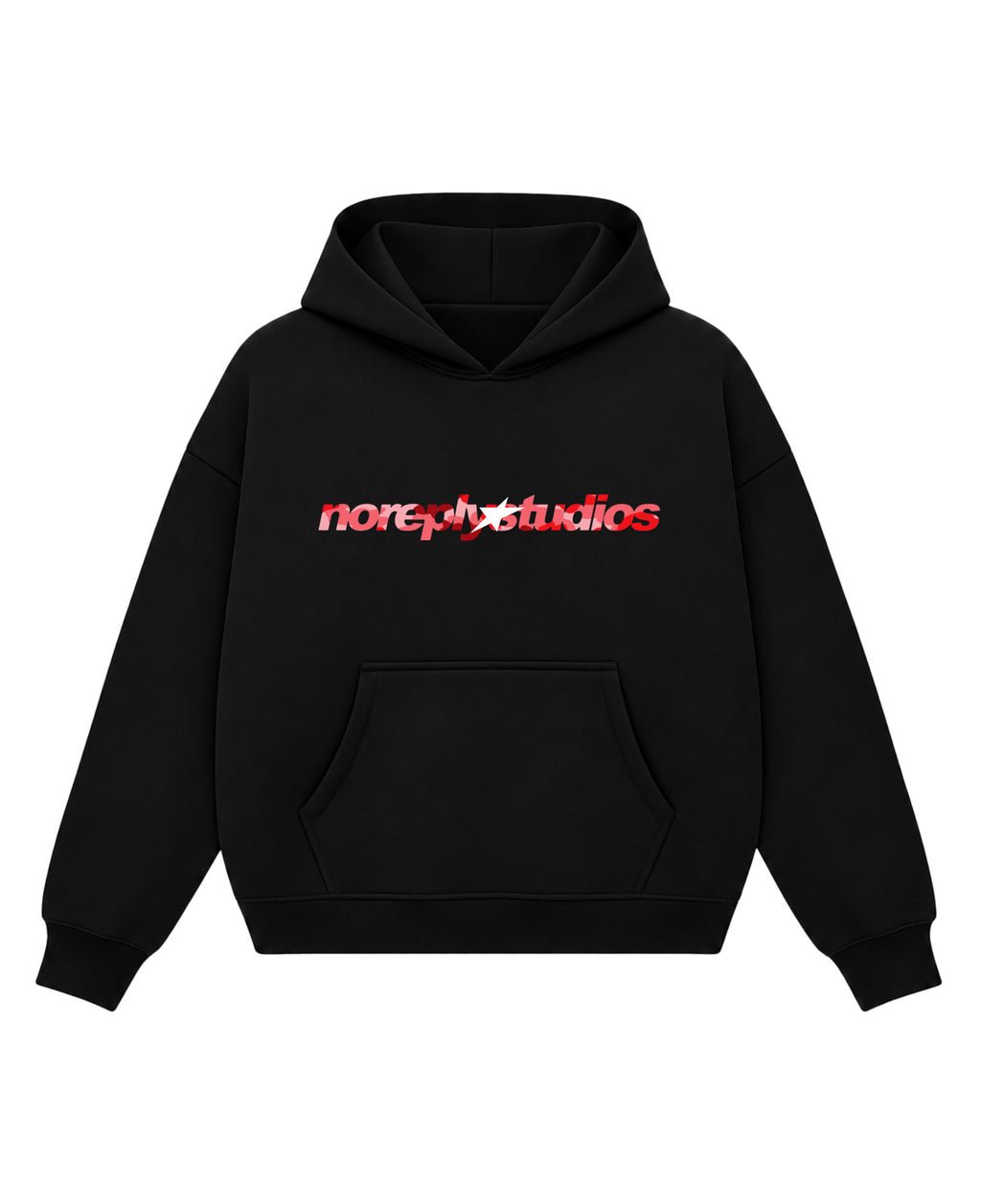 Black Boxy Hoodie Front Design