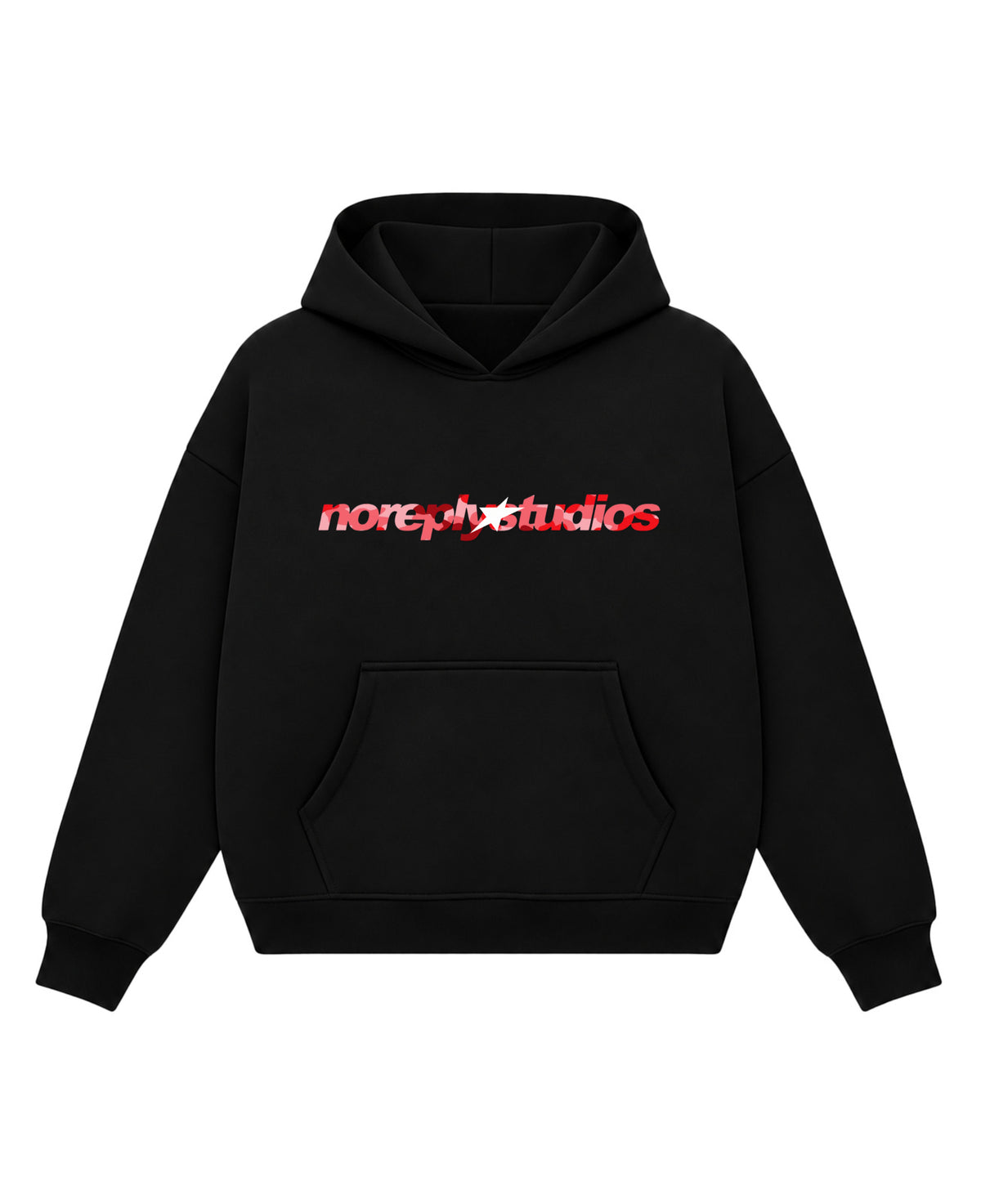 Black Boxy Hoodie Front Design