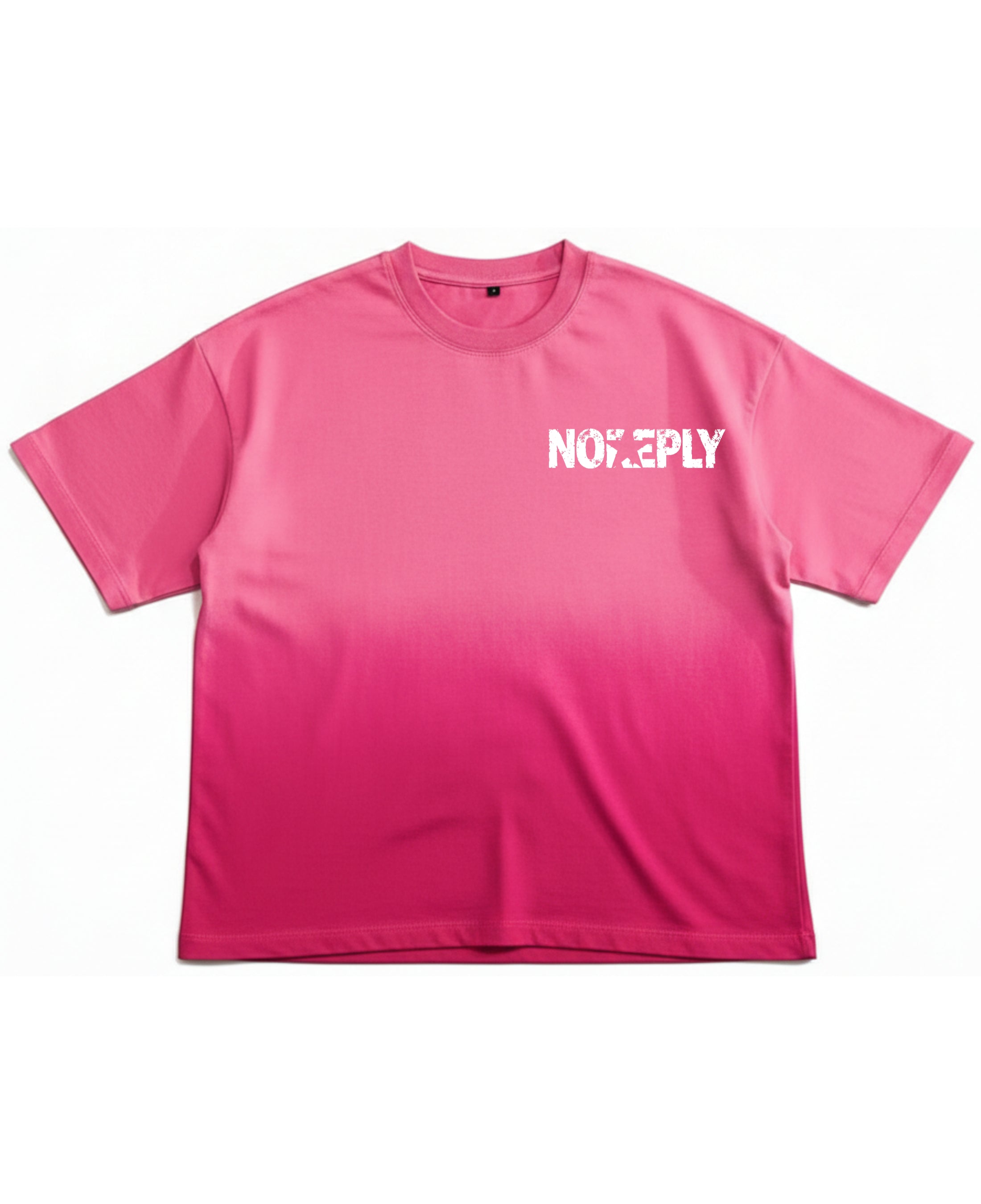 Pink Sunfade Ombré Wash Boxy Fit T-shirt Front Design