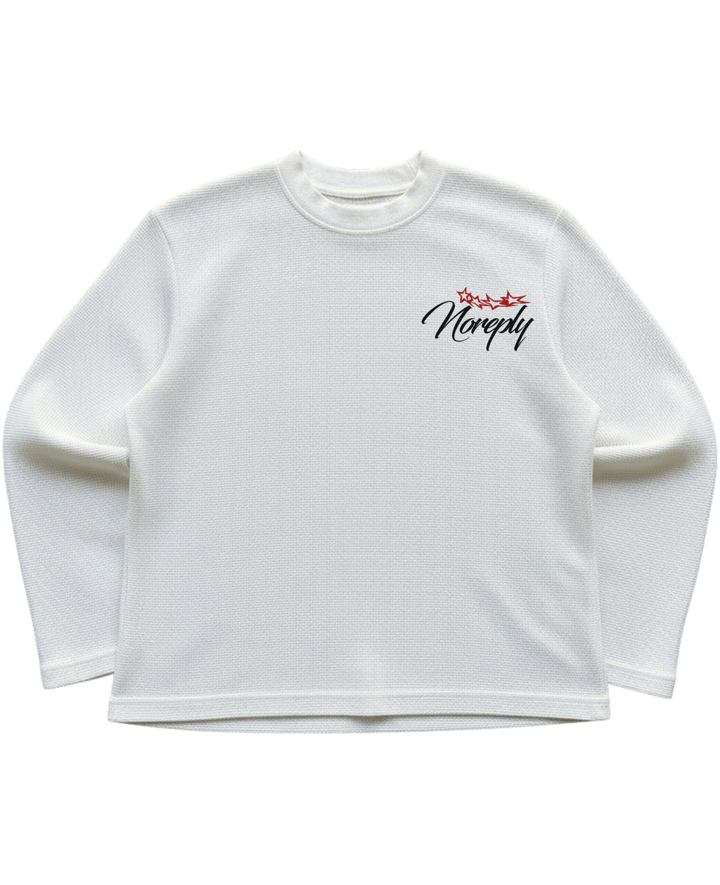 Off-white waffle knit oversized full-sleeve Front Design