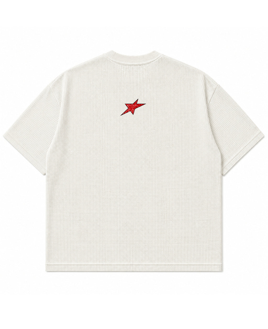 Off-white waffle boxy fit Back Design