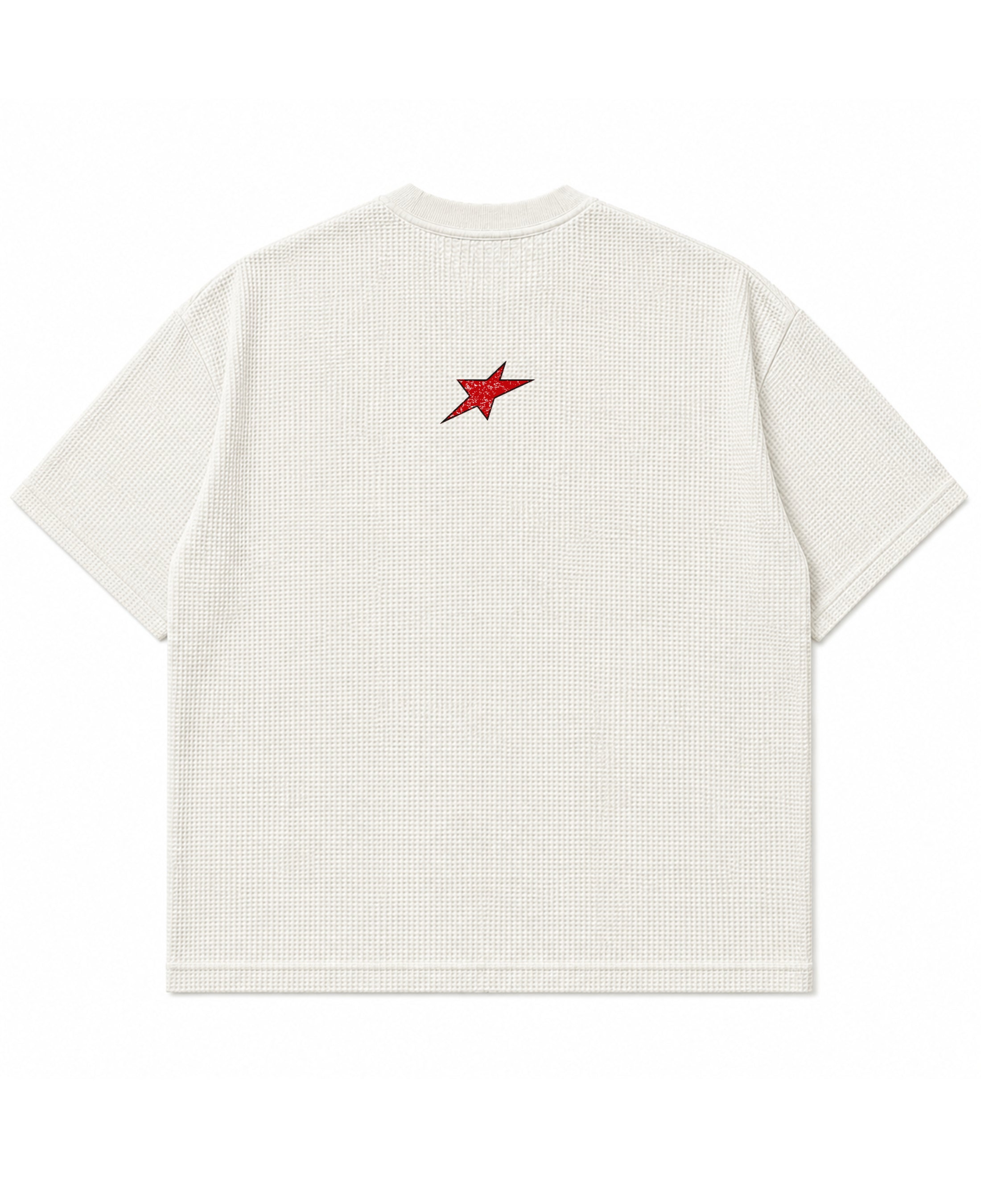 Off-white waffle boxy fit Back Design