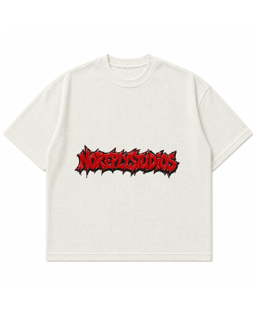 Off-white waffle boxy fit Front Design