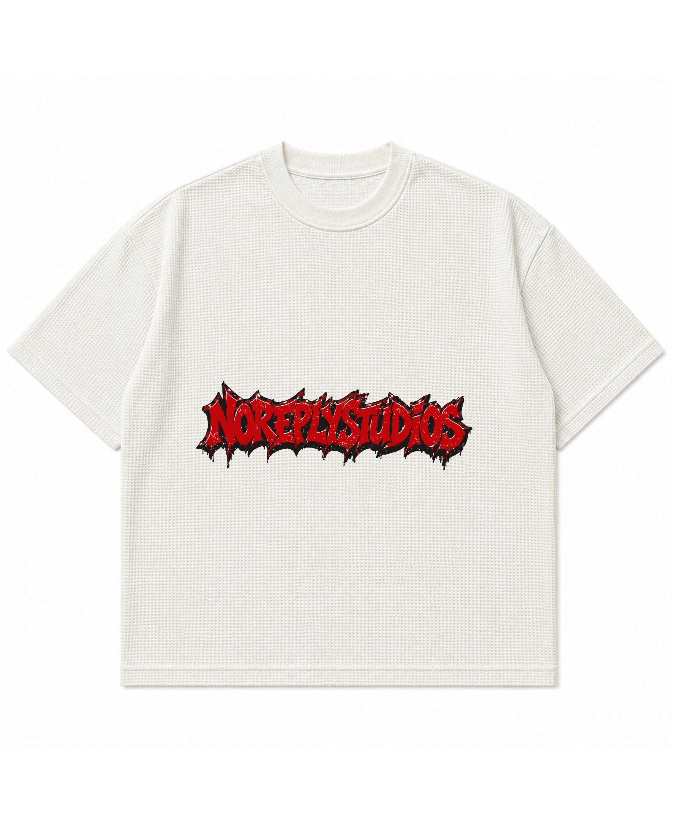 Off-white waffle boxy fit Front Design