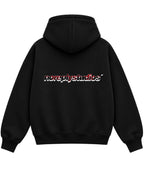 Black Boxy Dual Zipper Hoodie Back Design