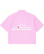 Pink Gingham Oxford Boxy Shirt Back Design