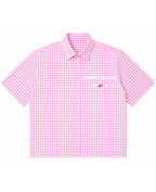 Pink Gingham Oxford Boxy Shirt Front Design